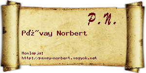 Pávay Norbert névjegykártya