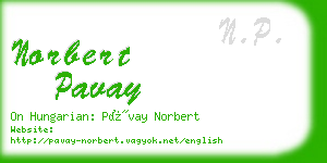 norbert pavay business card